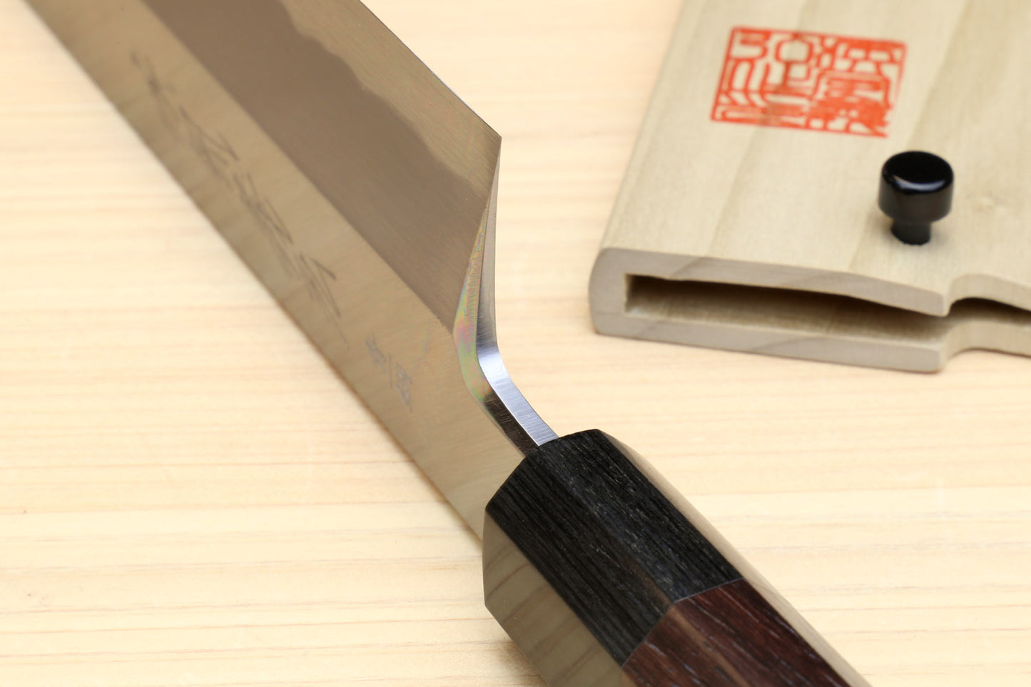 Yoshihiro Aonamiuchi Blue Steel Edo Usuba Japanese Vegetable Knife Shitan Rosewood