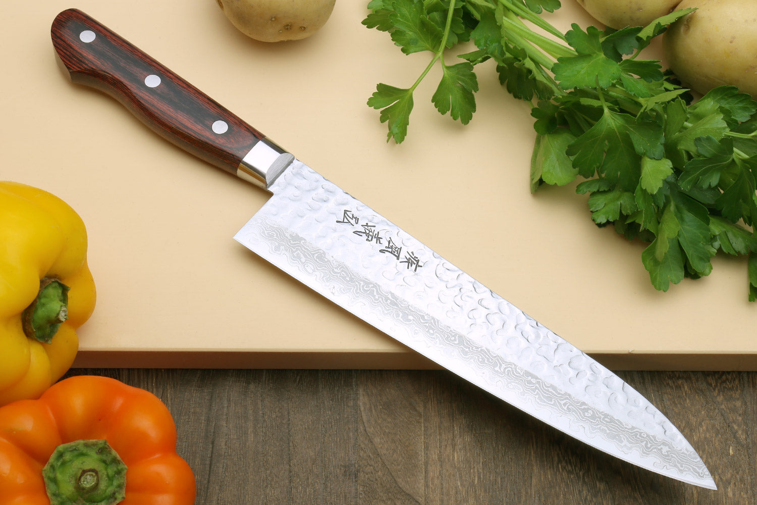 Chef Knife 8 Inch Full Tang Japanese Gyuto Leather Sheath Free