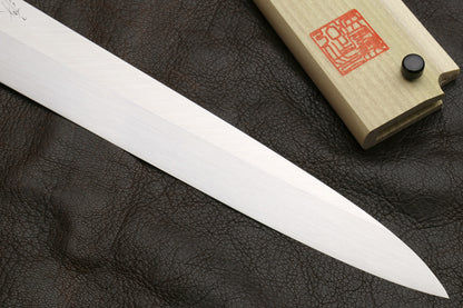 Yoshihiro Inox Honyaki Stain Resistant Steel Yanagi Sushi Sashimi knife with Magnolia Handle