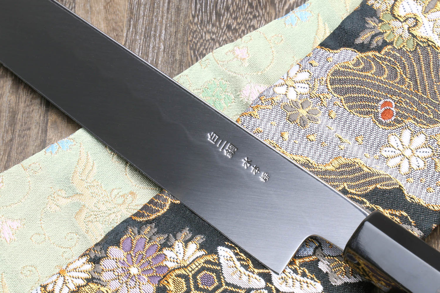 Yoshihiro Mizu Honyaki White Steel Mirror-Finished Namiukashi Yanagi Ebony Handle