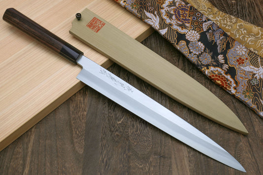 Yoshihiro Kasumi White Steel Yanagi Sushi Sashimi Japanese Knife Rosewood Handle