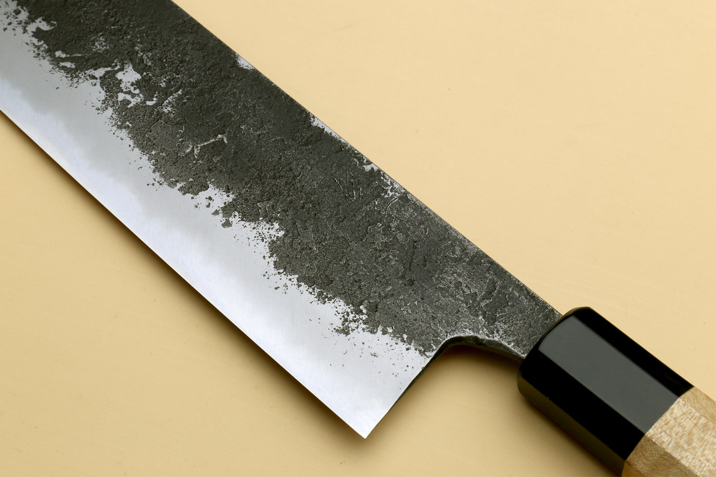 Yoshihiro Nashiji High Carbon White Steel #2 Nakiri Japanese Vegetable Knife with Camphor Handle