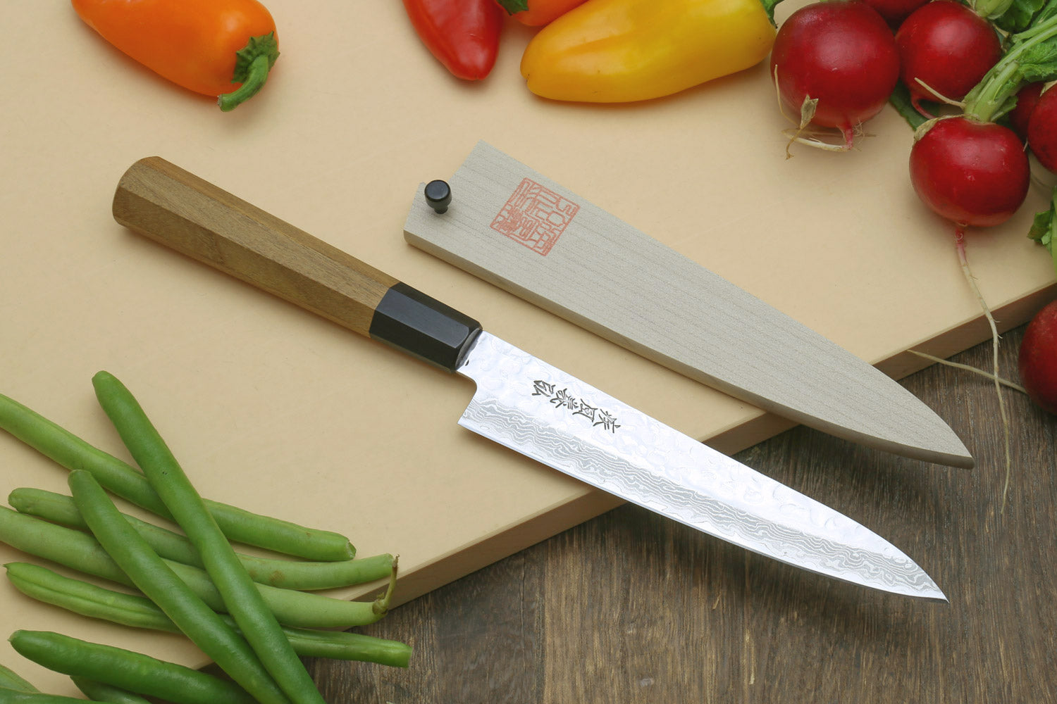 Chef's knife 8 inch Deep Blue, Damascus knife
