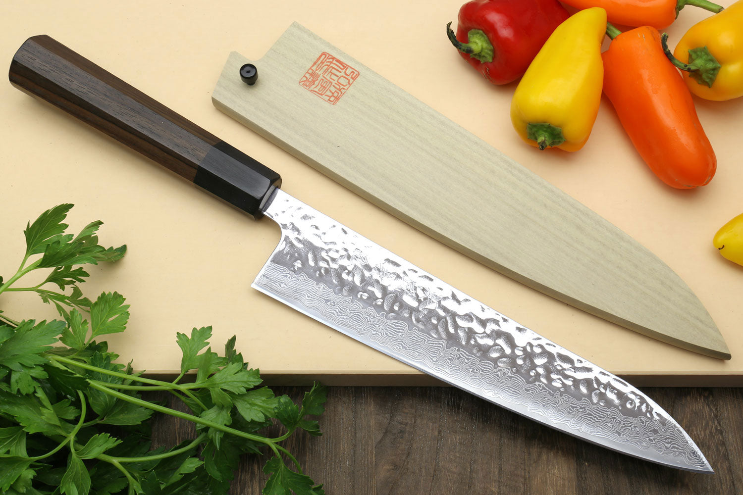 Best Kitchen Knives 8 Inch Chef Knife AUS-10 Japanese Damascus