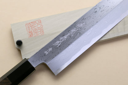 Yoshihiro Suminagashi Blue Steel #1 Kenmuki Japanese Single Edged Vegetable Knife