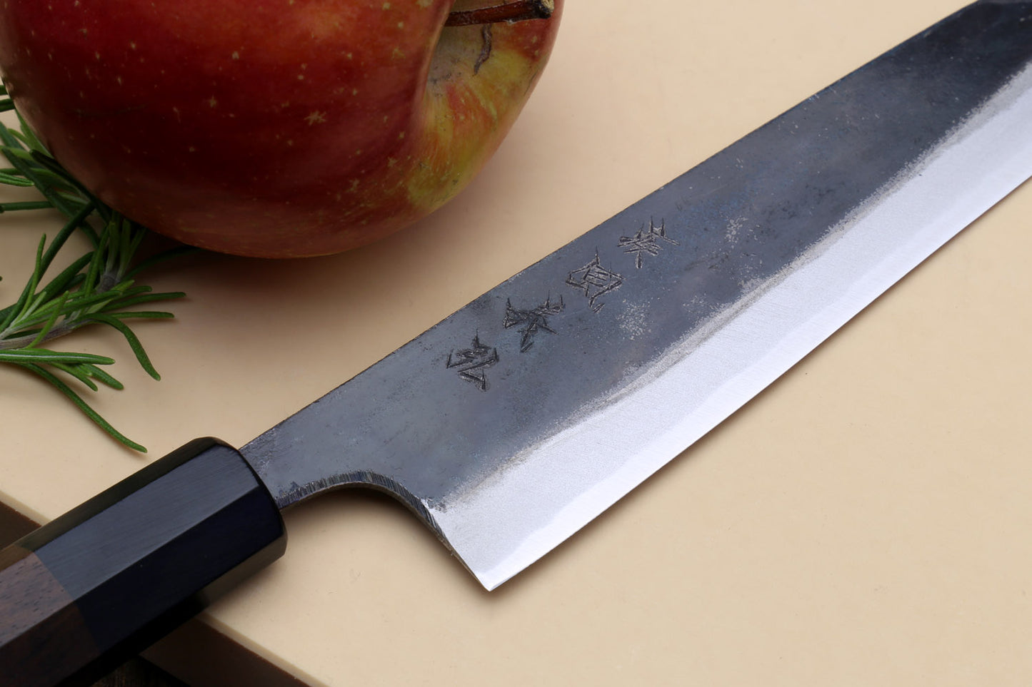 Yoshihiro Mizu Yaki Blue High Carbon Steel #1 Kurouchi Petty Kiritsuke Japanese Utility Knife Shitan Handle