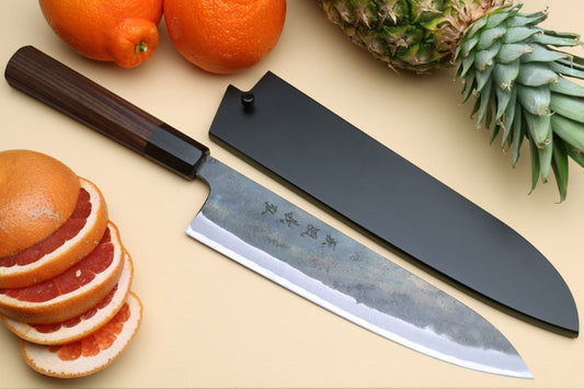 Yoshihiro Aogami Super Blue High Carbon Steel Kurouchi Gyuto Chef Knife with Shitan Wood Handle