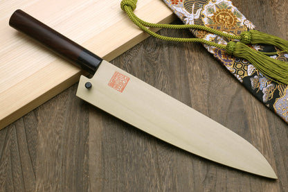 Yoshihiro Nashiji Ginsan Stain Resistant Steel Gyuto Chefs Knife with Shitan Handle 240mm