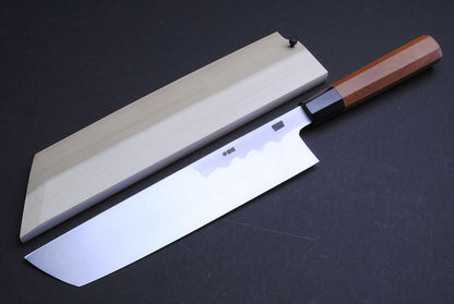 Yoshihiro Aonamiuchi Hamokiri 270mm Japanese Eel Bone Slicer Knife Artisan Hand Engraved Unagi Nobori Climbing Eel Yew Handle