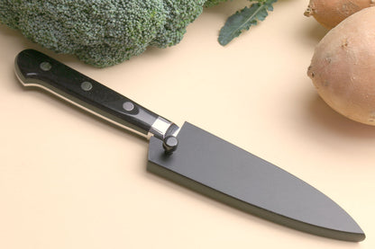 Yoshihiro High Speed Steel Paring 3.2'' (80mm) Utility Peeling Knife (Black Pakkawood Handle)