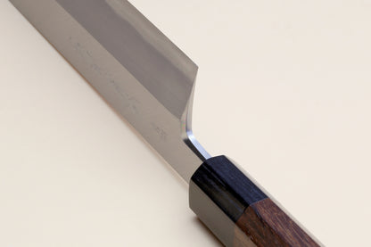 Yoshihiro Hongasumi Blue Steel Kama Usuba Traditional Japanese Vegetable Chopping Chef Knife, Rosewood Handle