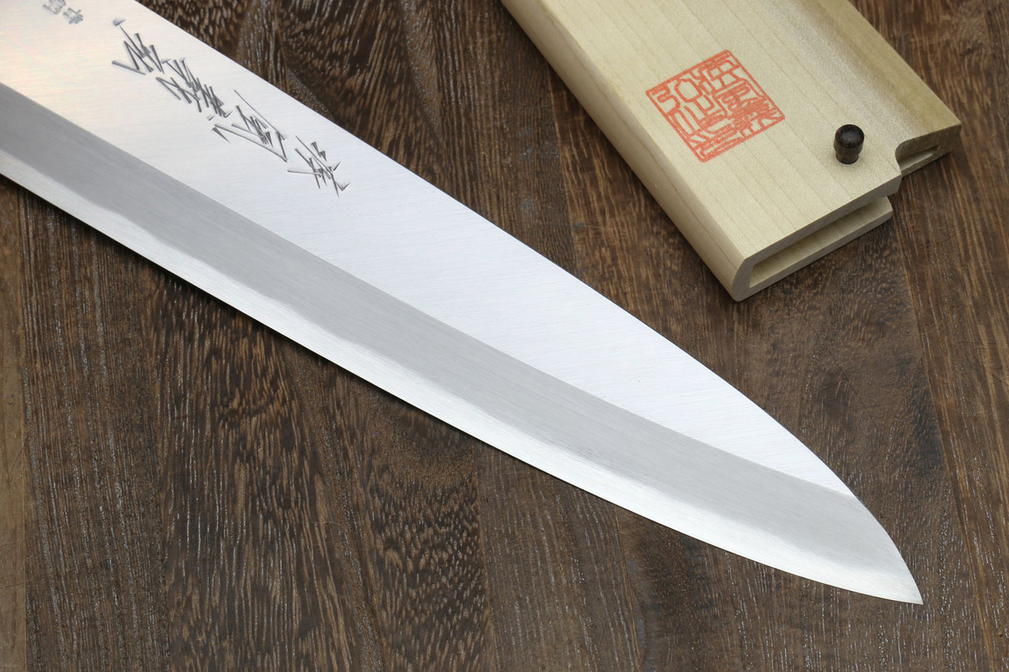 Yoshihiro Hongasumi Blue Steel Mioroshi Filet Sushi Sashimi Japanese Chef Knife with Rosewood Handle