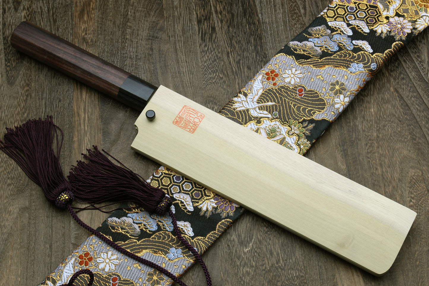 Yoshihiro Hongasumi Ginsan (Hakugin) High Carbon Stain Resistant Edo Usuba Traditional Japanese Vegetable Chopping Chef Knife Shitan Handle