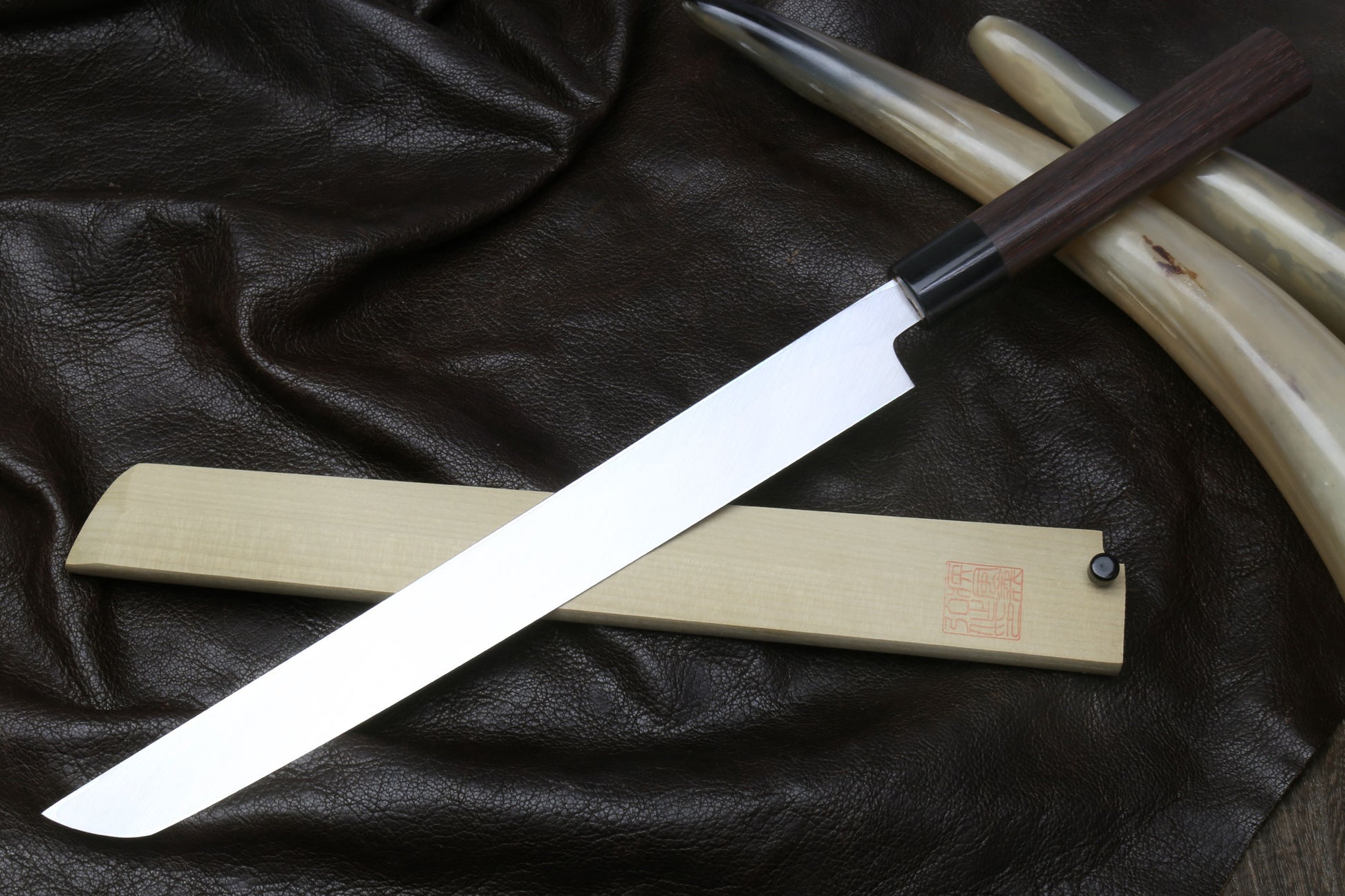 Yoshihiro Hongasumi White Steel Sakimaru Takobiki Sushi Sashimi Japanese Knife Rosewood Handle