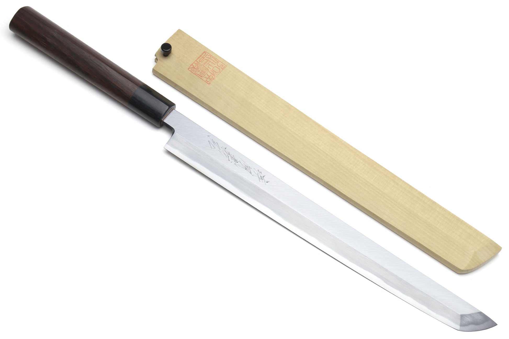 Yoshihiro Hongasumi White Steel Sakimaru Takobiki Sushi Sashimi Japanese Knife Rosewood Handle