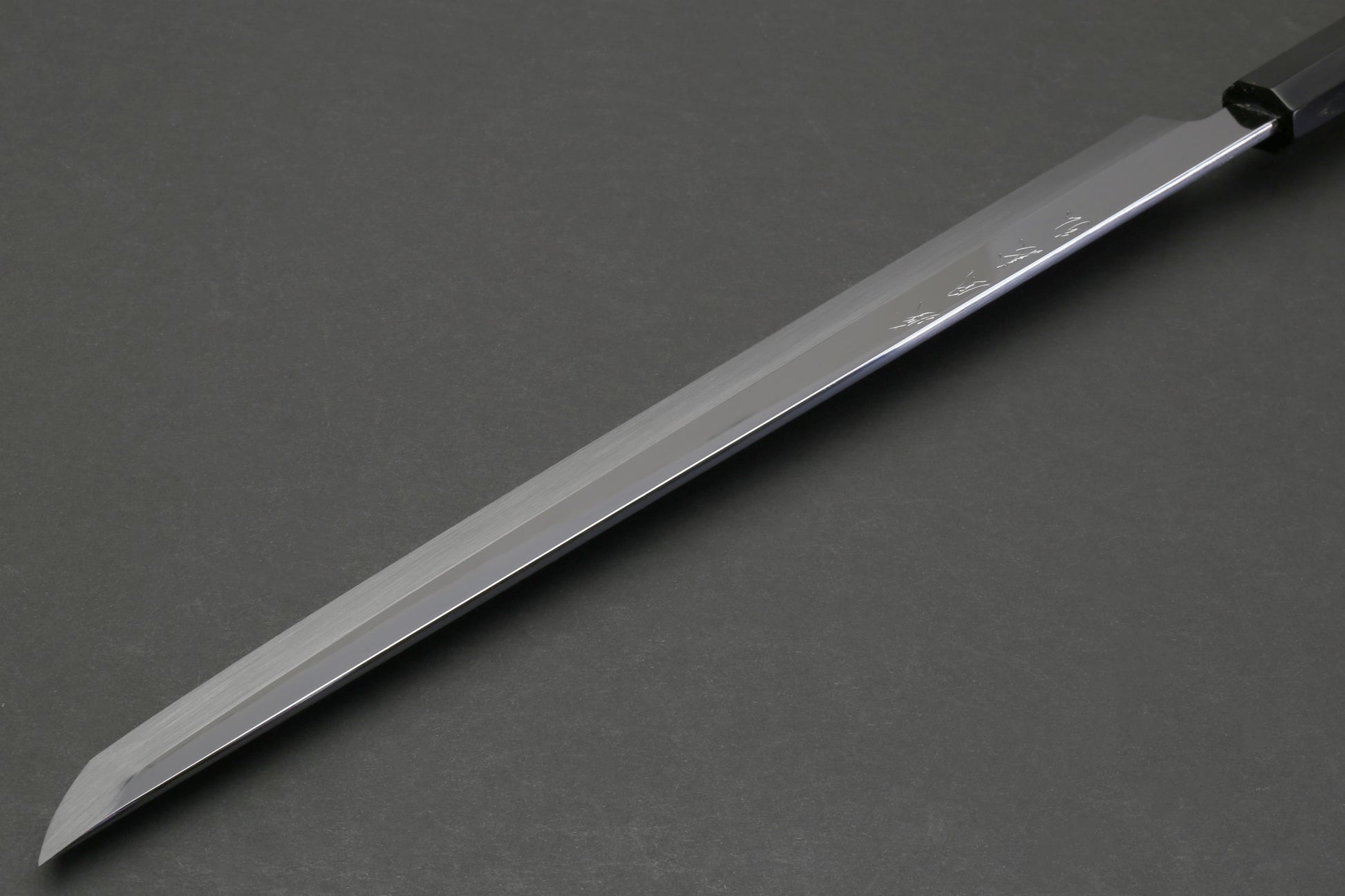 Yoshihiro Honyaki White Steel Sakimaru Takobiki Mirror Finished Sushi Sashimi Slicing Japanese Chef Knife Ebony Handle