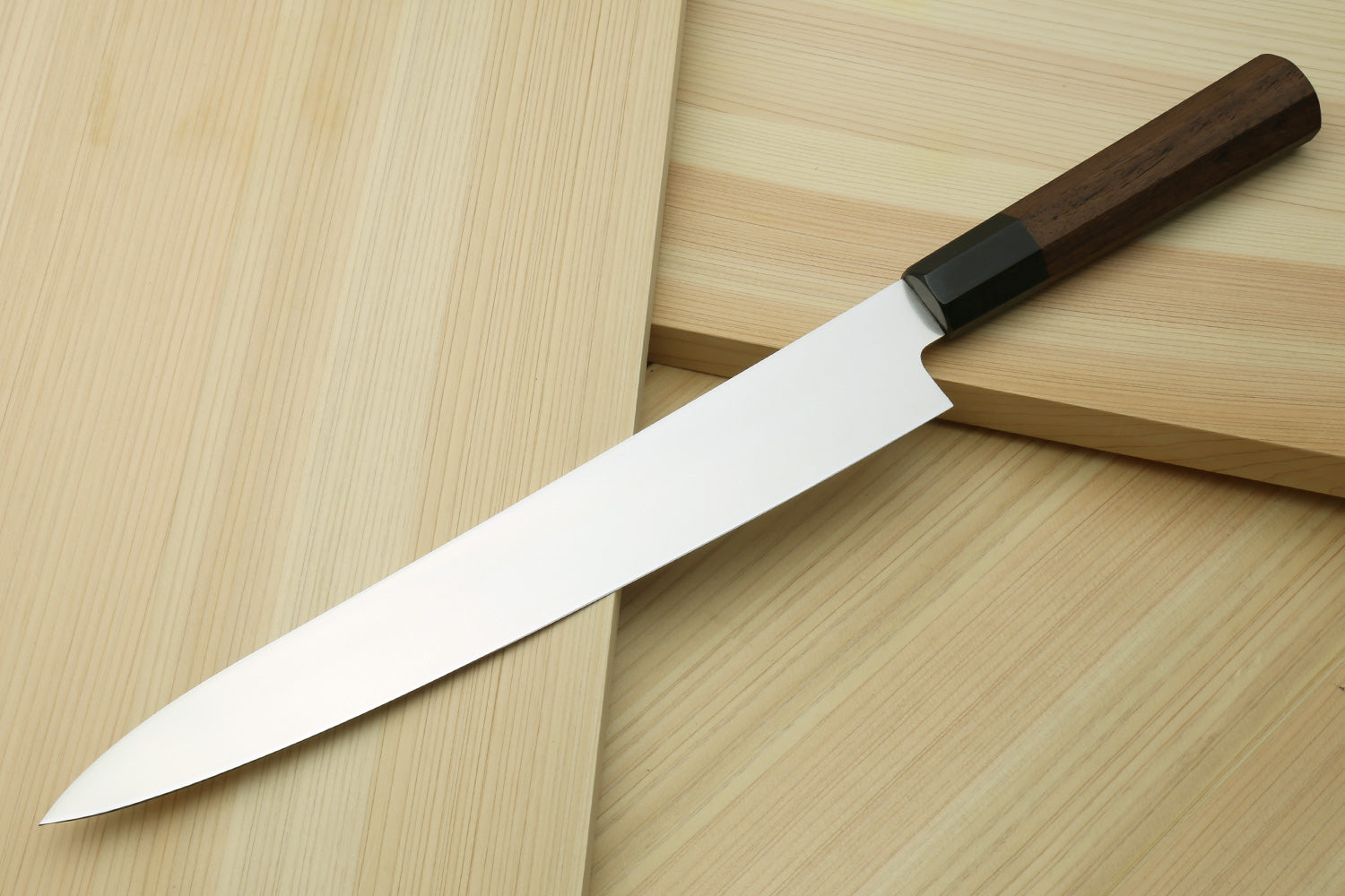 Yoshihiro Ice Hardened Stainless Steel Sujihiki Slicer Japanese Chef Knife Shitan Rosewood Handle