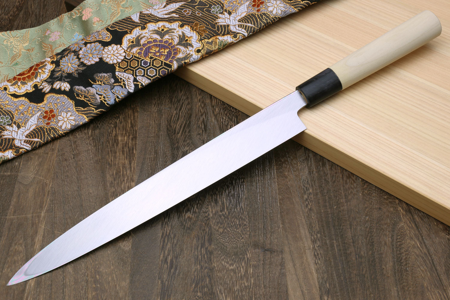 Yoshihiro Kasumi White Steel Yanagi Sushi Sashimi Japanese Knife Magnolia Handle