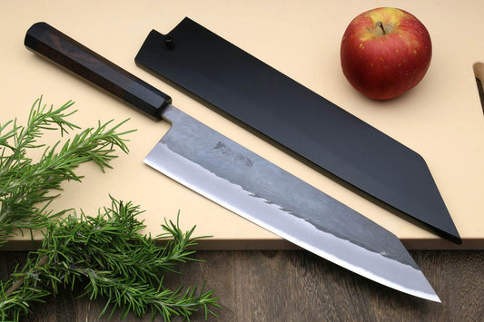 Yoshihiro Kurouchi Black-Forged Blue Steel Stainless Clad Kiritsuke Multipurpose Chef Knife (Shitan Handle)