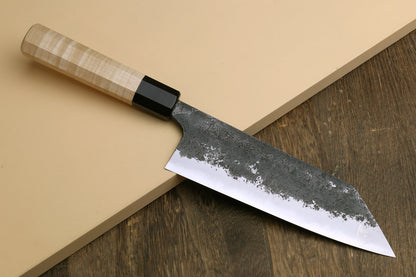 Yoshihiro Nashiji High Carbon White Steel #2 Kiritsuke Japanese Multipurpose Knife with Camphor Handle