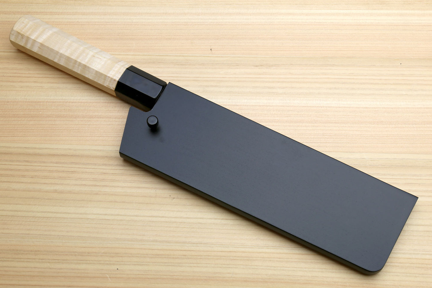 Yoshihiro Nashiji Kurouchi White Steel #2 Stainless Clad Nakiri Vegetable Knife with Kaede Wood Handle