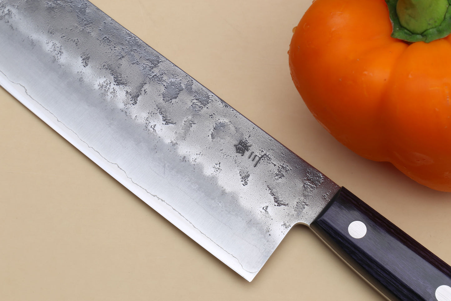 Yoshihiro Stainless Clad Nashiji Ginsan High Carbon Stain Resistant Steel Nakiri Vegetable Knife