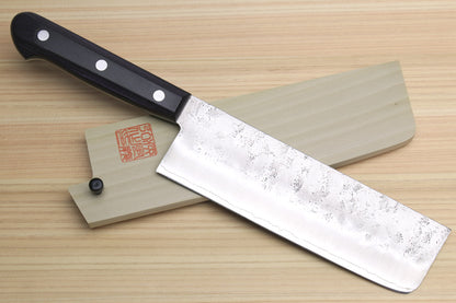 Yoshihiro Stainless Clad Nashiji Ginsan High Carbon Stain Resistant Steel Nakiri Vegetable Knife