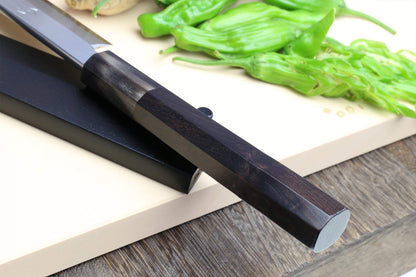 Yoshihiro Suminagashi Blue Steel #1 Yanagi Sushi Sashimi Japanese Knife Ebony Handle