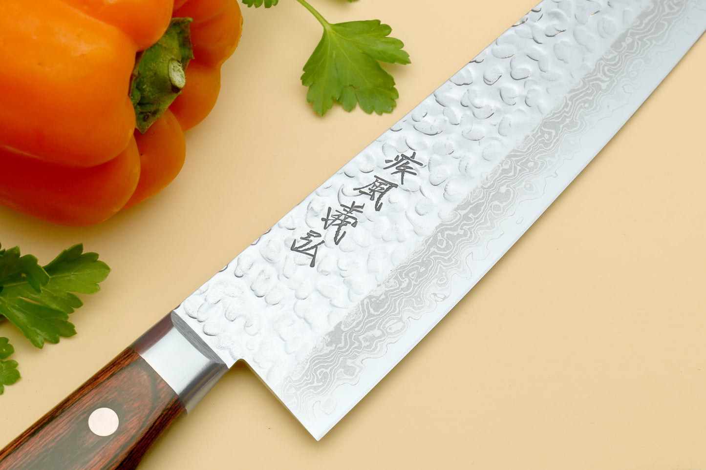 Yoshihiro VG-10 16 Layer Hammered Damascus Stainless Steel Gyuto Chefs knife