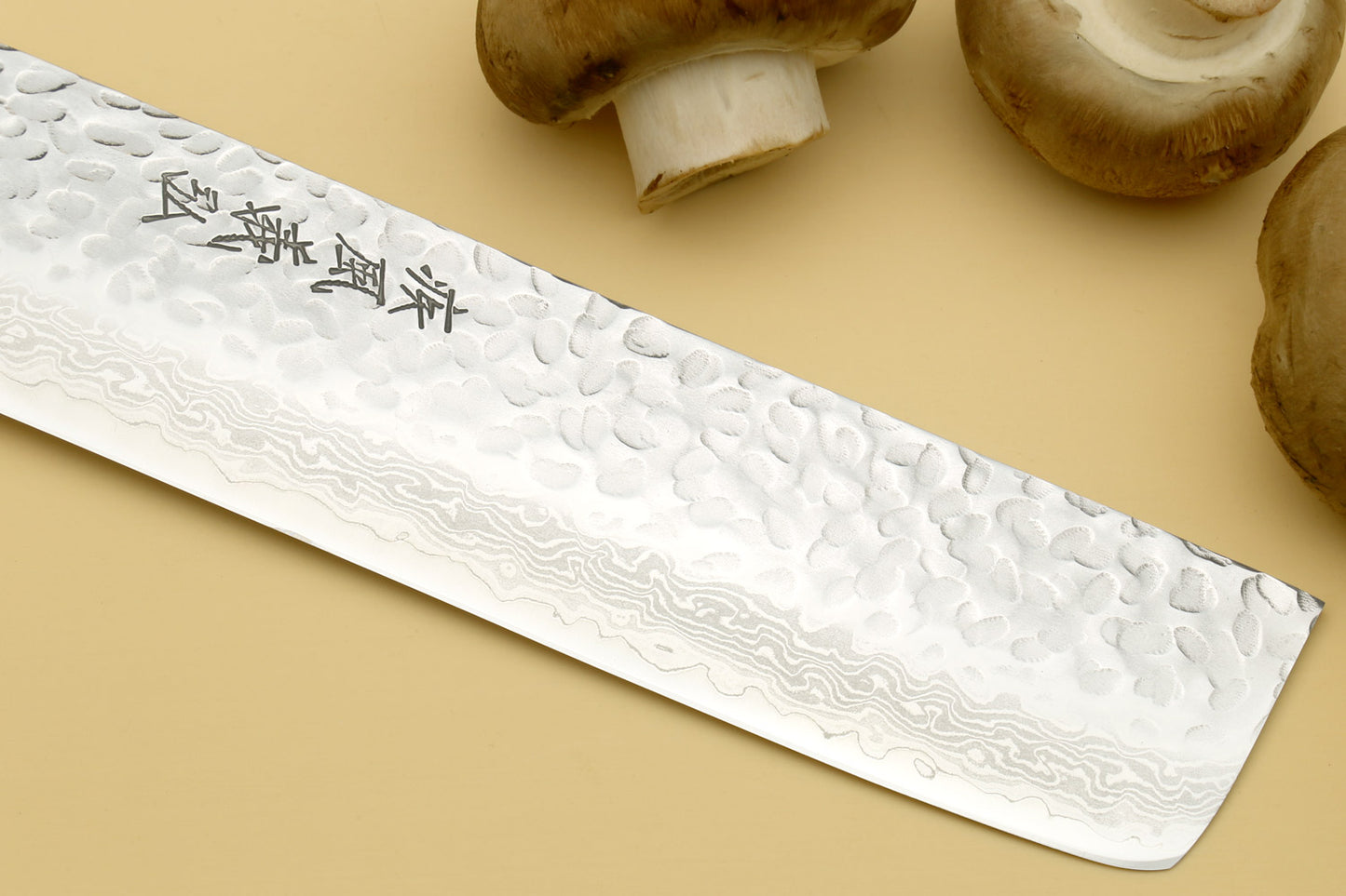 Yoshihiro VG-10 16 Layer Hammered Damascus Stainless Steel Nakiri Vegetable Knife 6.5" (165mm)